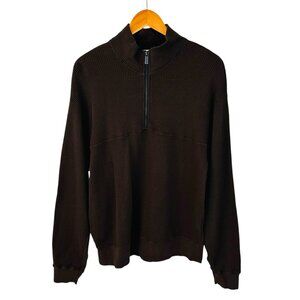 Cotton Citizen Men's Size S Cooper Thermal Half Zip Brown Shirt NWT